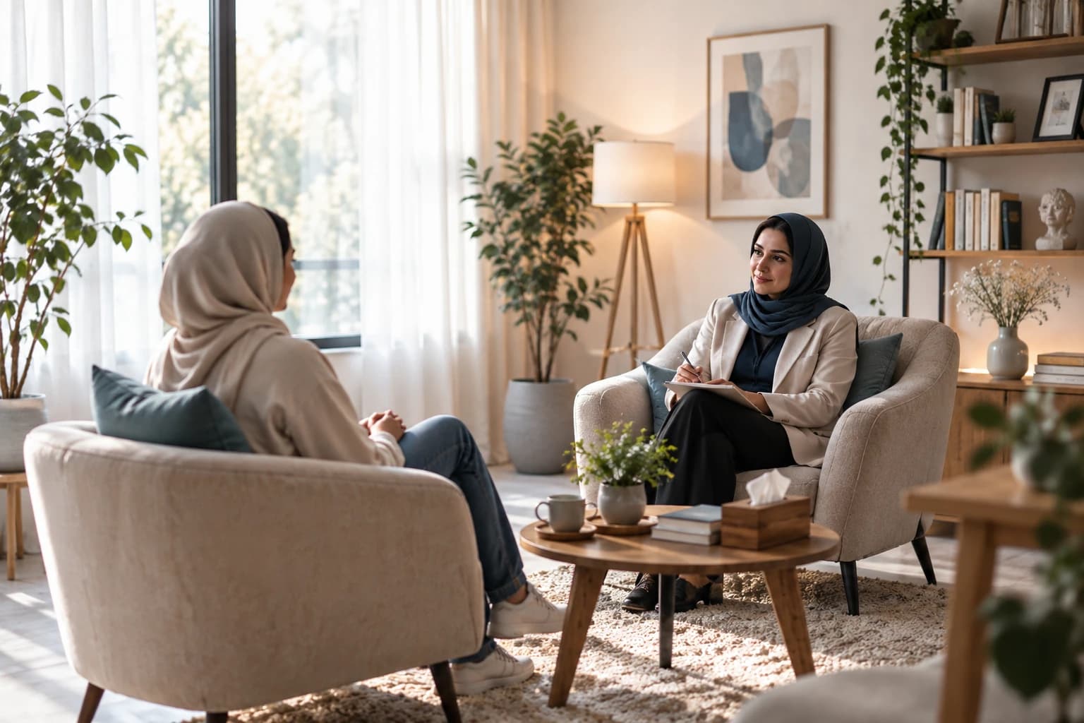 جلسه مشاوره در محیط آرام